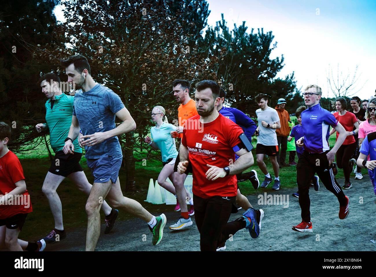 Parkrun at Montrose, Angus, Scotland Stock Photo