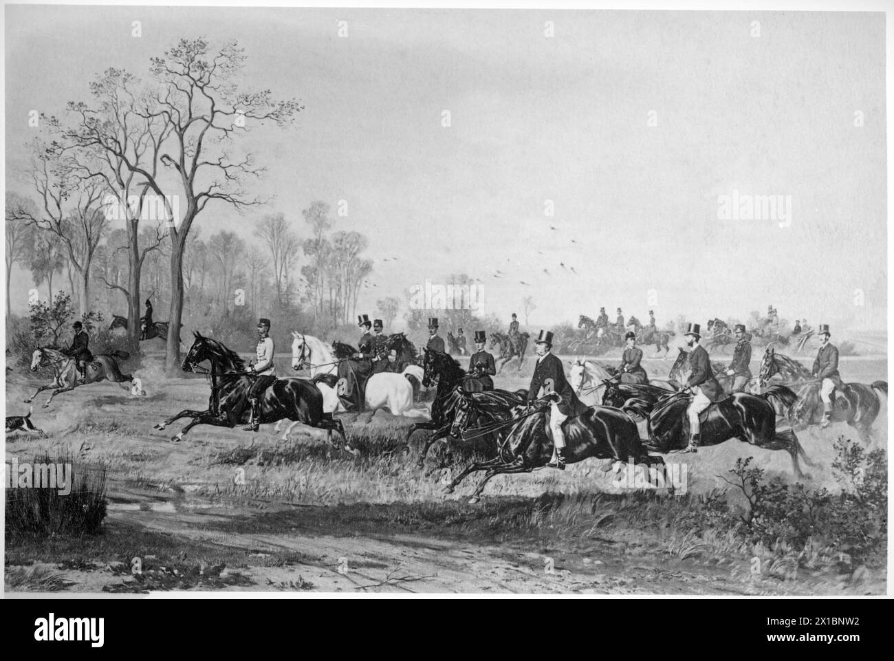 Franz Joseph I, Emperor of Austria and empress Elisabeth on the hunt, The Imperial couple on a par force hunting. facsimile based on a painting, - 18600101 PD5308 - Rechteinfo: Rights Managed (RM) Stock Photo