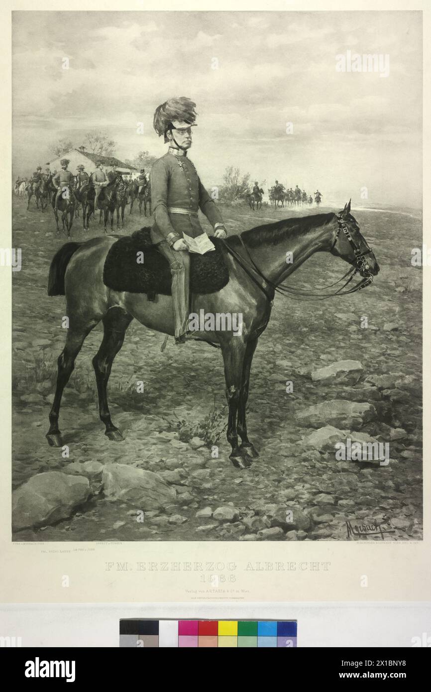 Albrecht, Archduke of Austria, heliography based on painting by Felician von Myrbach-Rheinfeld, - 18660101 PD1119 - Rechteinfo: Rights Managed (RM) Stock Photo