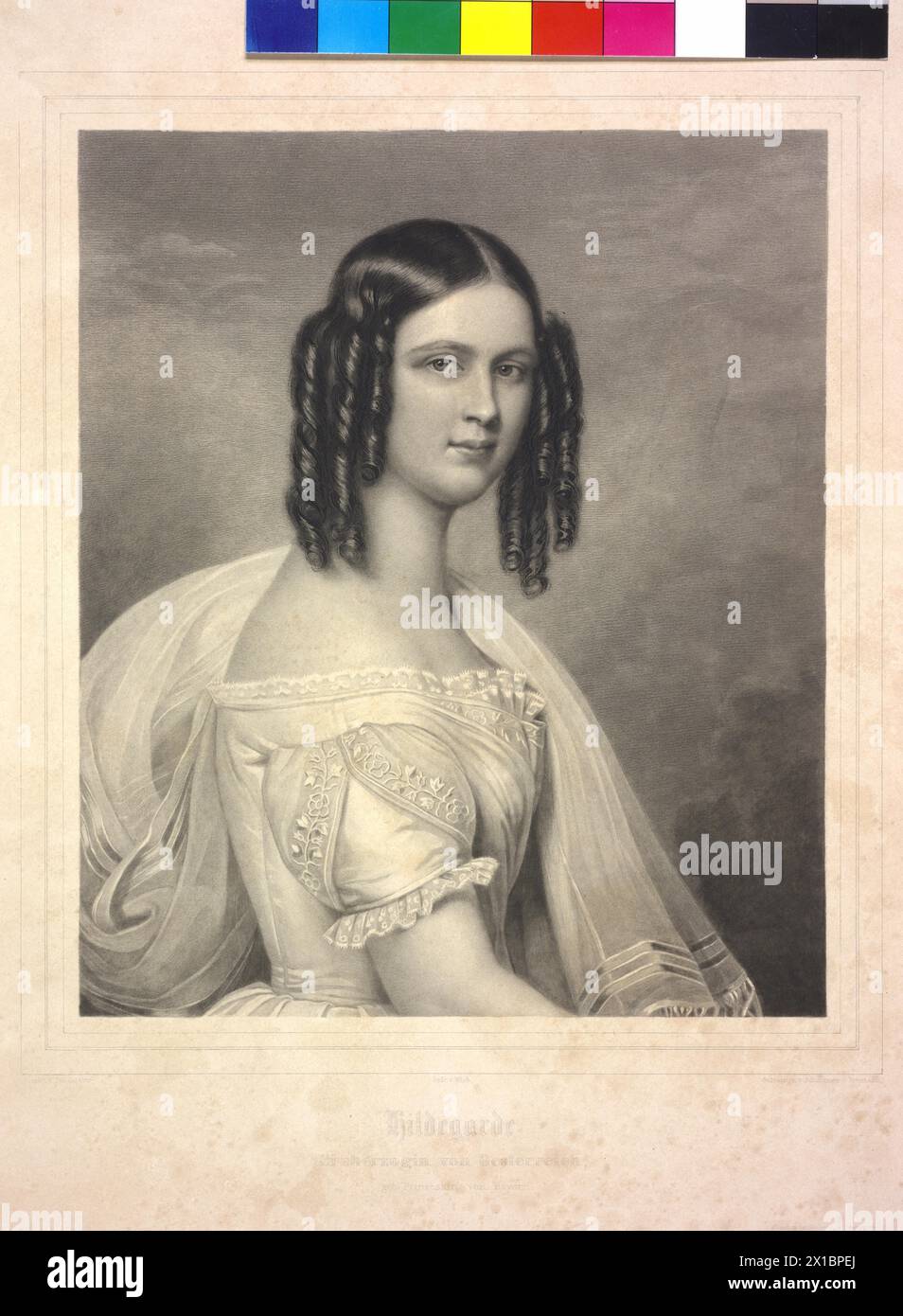 Hildegard archduchess of Austria, born princess of Bavaria, electroplating by Schoeninger and Freymann based on a painting by Joseph Karl Stieler, - 19300101 PD19527 - Rechteinfo: Rights Managed (RM) Stock Photo