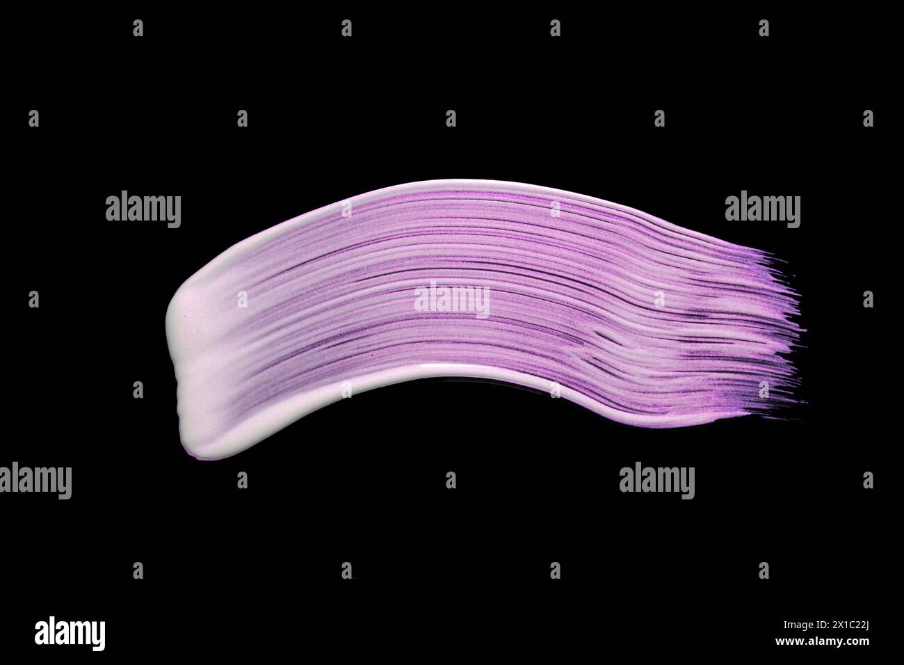 Elegant Purple Brush Stroke Against a Stark Black Background Stock Photo