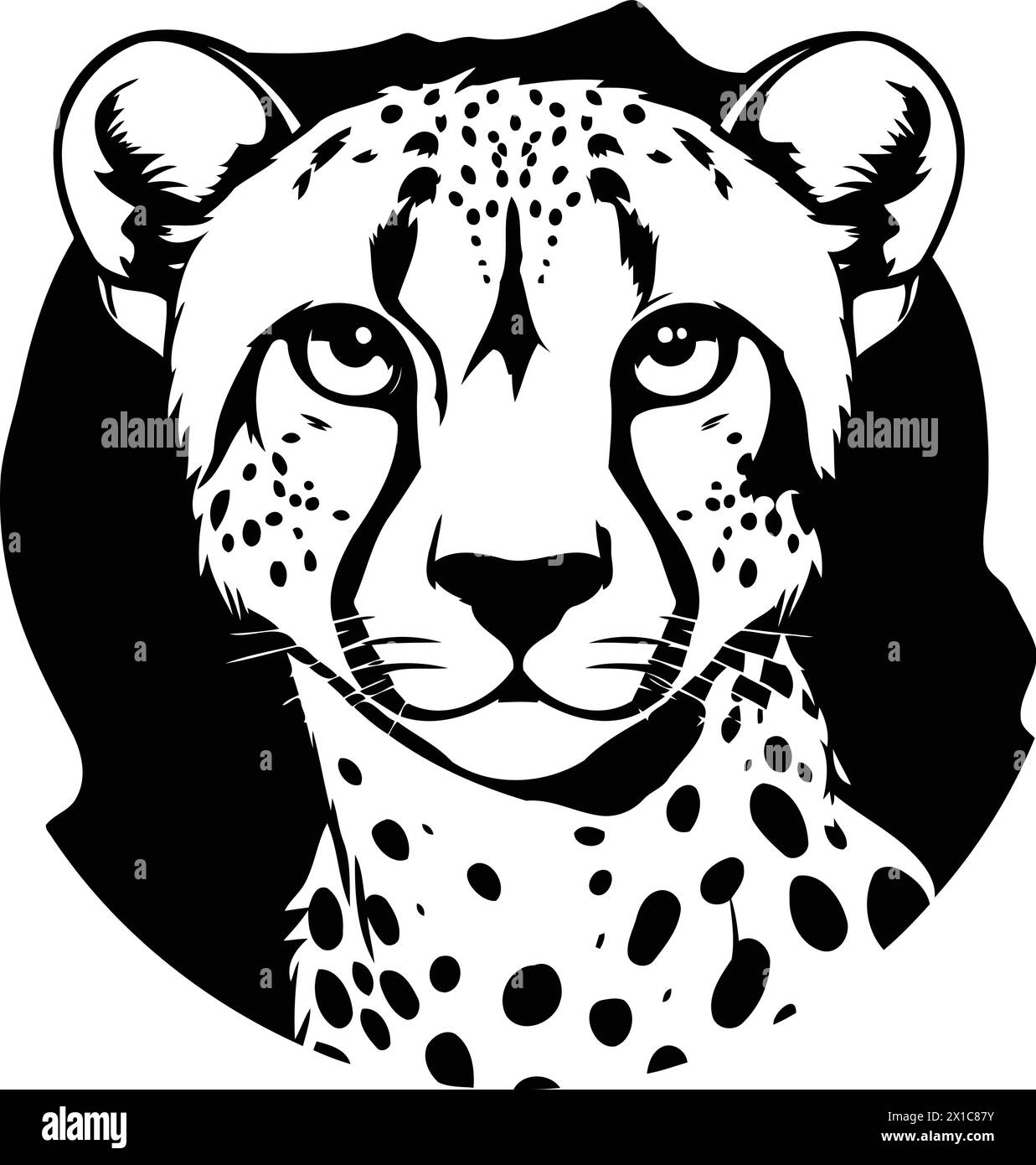Cheetah portrait. Vector illustration of a cheetah head Stock Vector