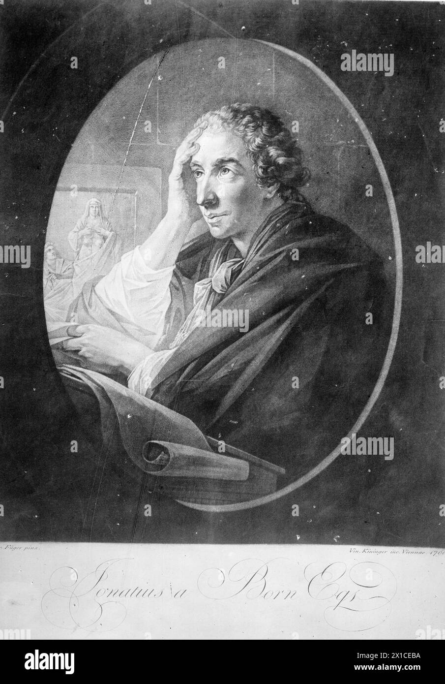 Born, Ignatius von, painting by Henry Fueger, engraved by Vinzenz Georg Kininger 1790, - 20110525 PD3222 - Rechteinfo: Rights Managed (RM) Stock Photo