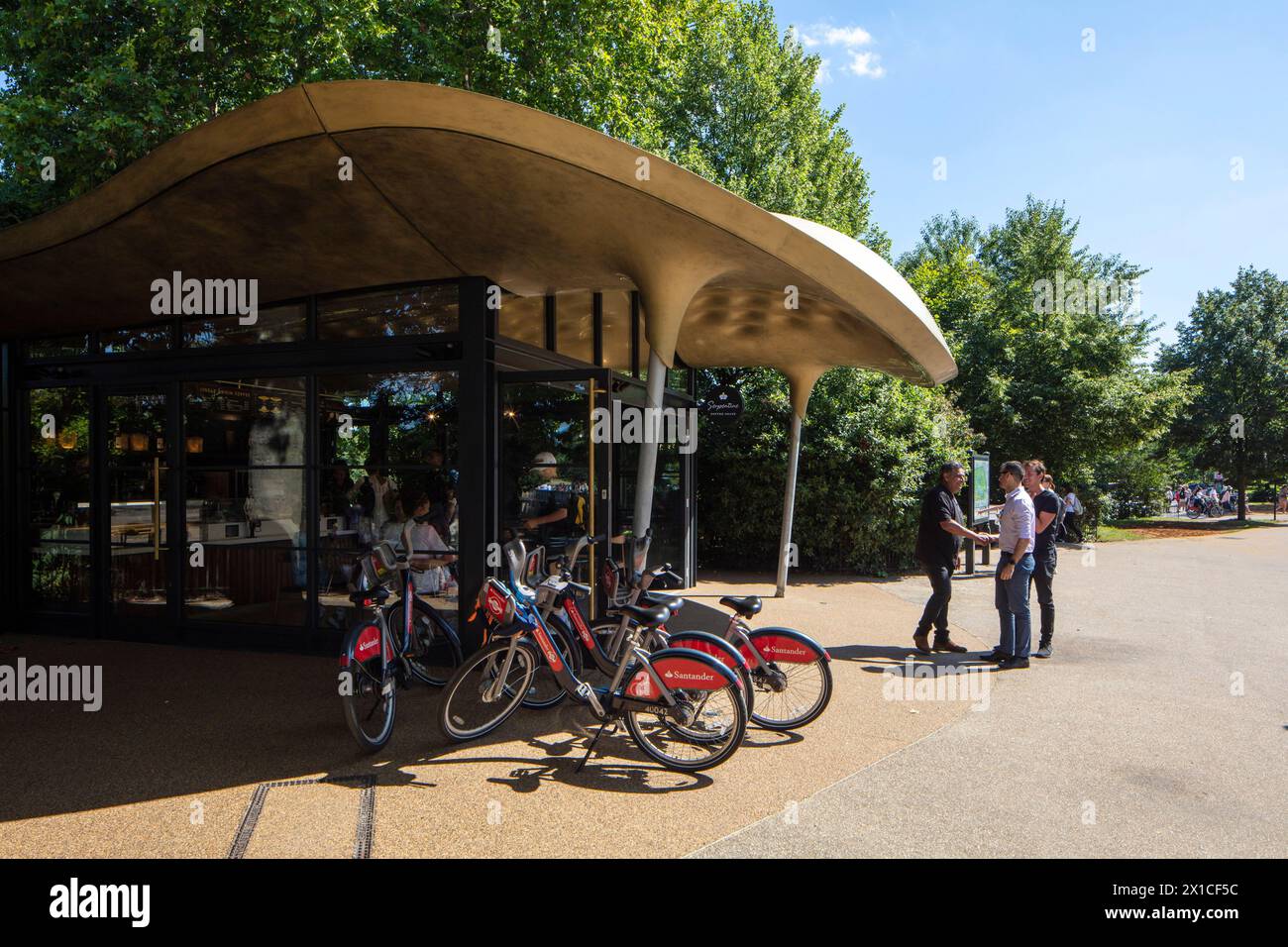 Coffee Kiosk in the summer. The Serpentine Coffee House, London, United