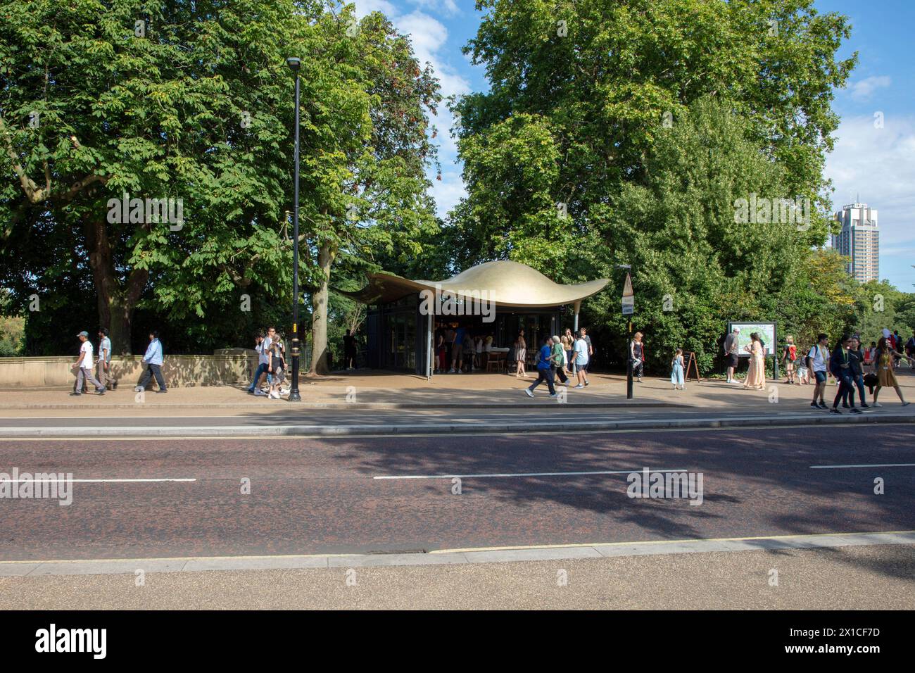 Coffee Kiosk in the summer. The Serpentine Coffee House, London, United