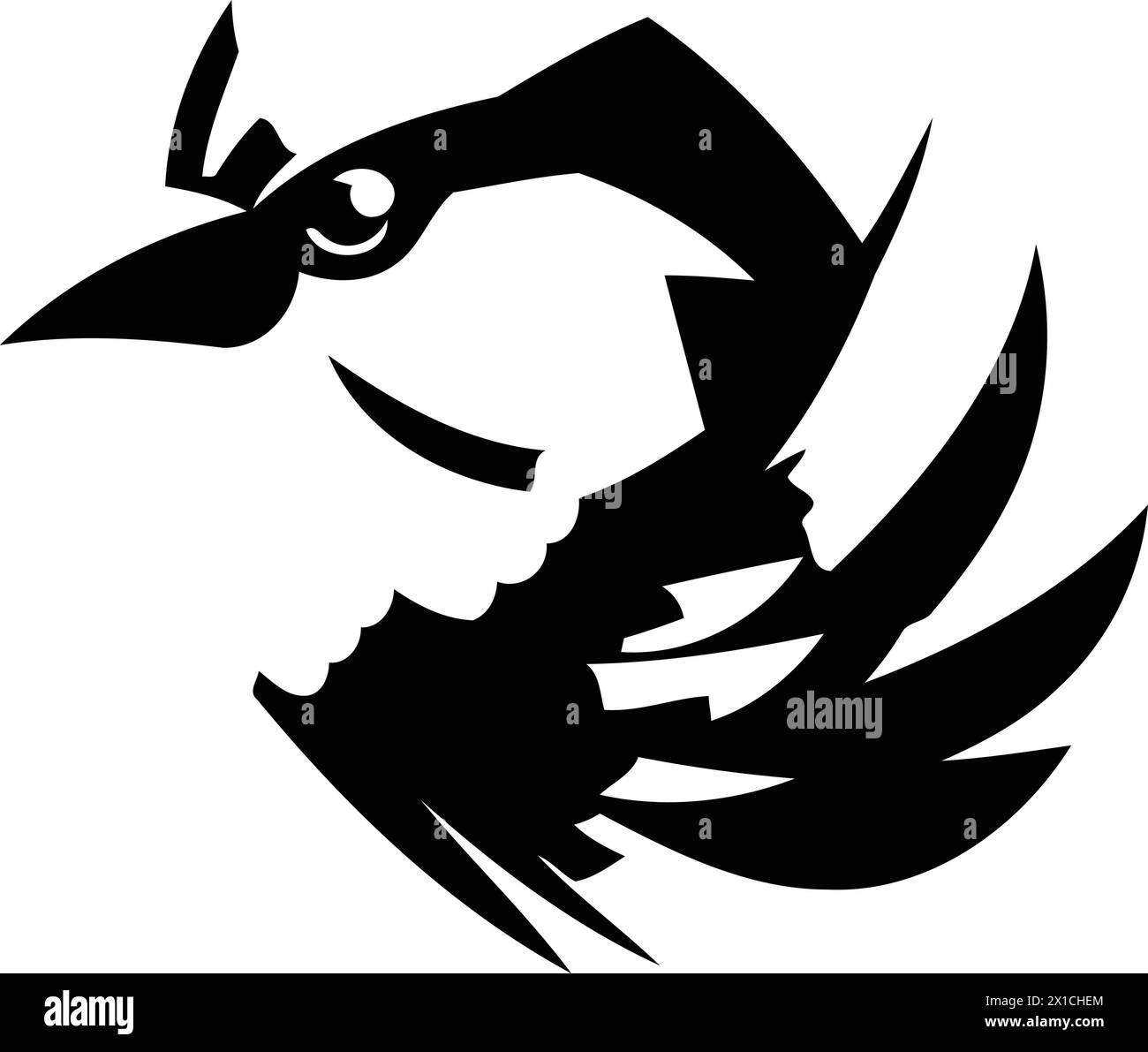 Blue jay bird. Vector illustration isolated on a white background. Stock Vector