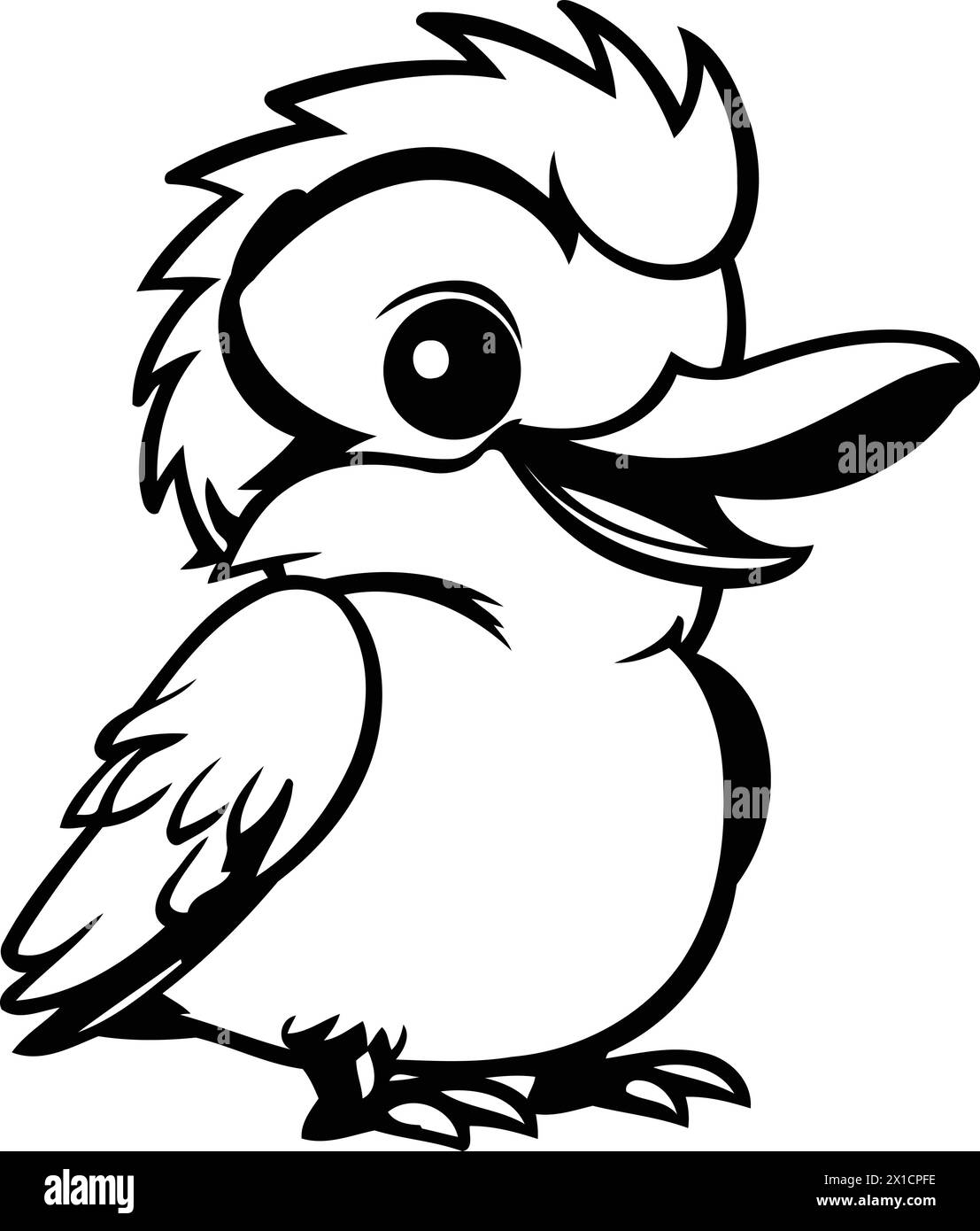 Cute cartoon kookaburra bird. Vector illustration. Stock Vector