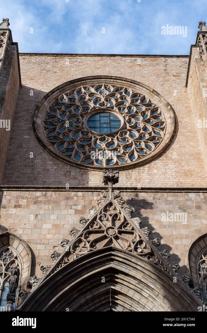 Barcelona, Spain: Basilica Santa Maria del Mar, barri gotic district (old town) Stock Photo