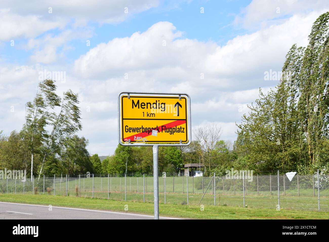 traffic sign of the airfield, Flughafen Mendig Stock Photo