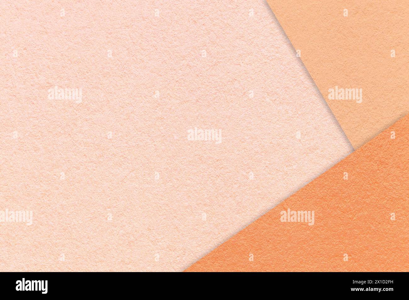 Texture of craft pearl color paper background with peach fuzz and coral border. Vintage abstract cardboard. Presentation template and mockup with copy Stock Photo