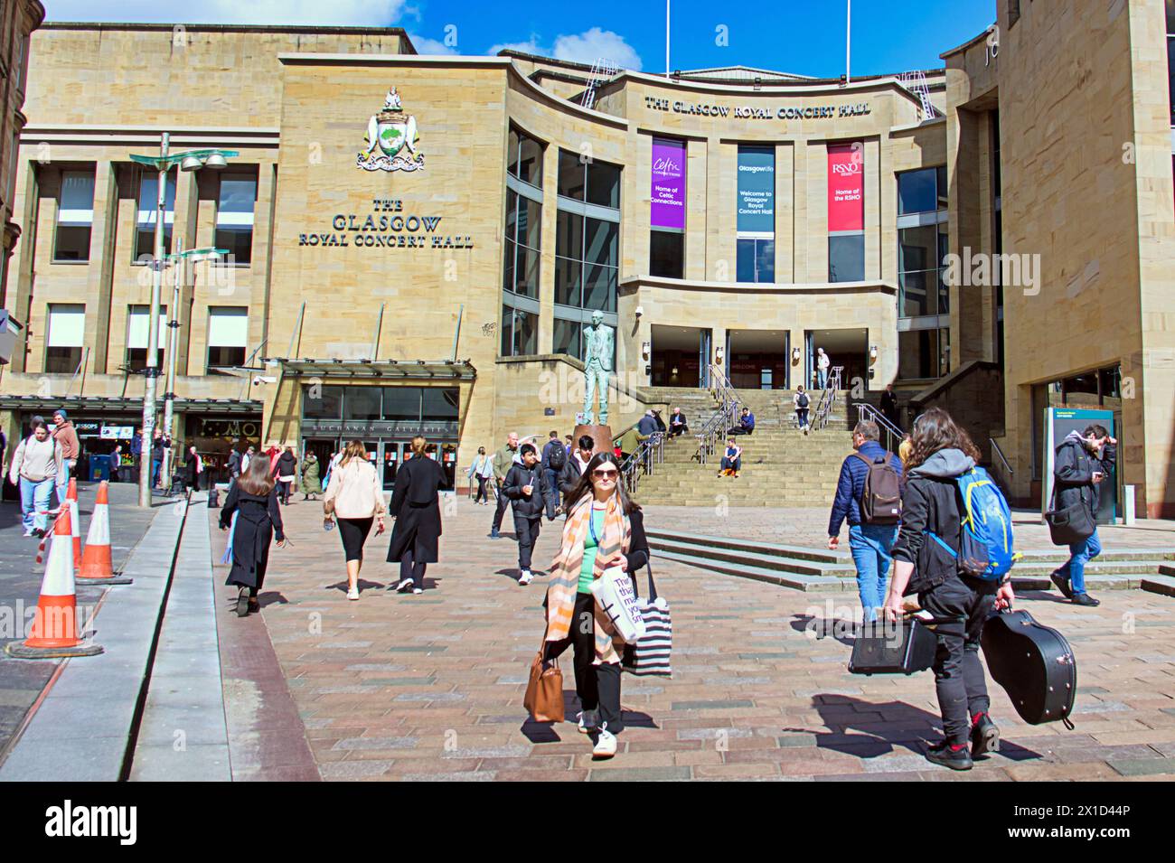 Glasgow, Scotland, UK. 16h April, 2024: UK Weather: Sunny in the city as people walked on the shopping capital and style mile of Scotland, Buchanan Street. Credit Gerard Ferry/Alamy Live News Stock Photo