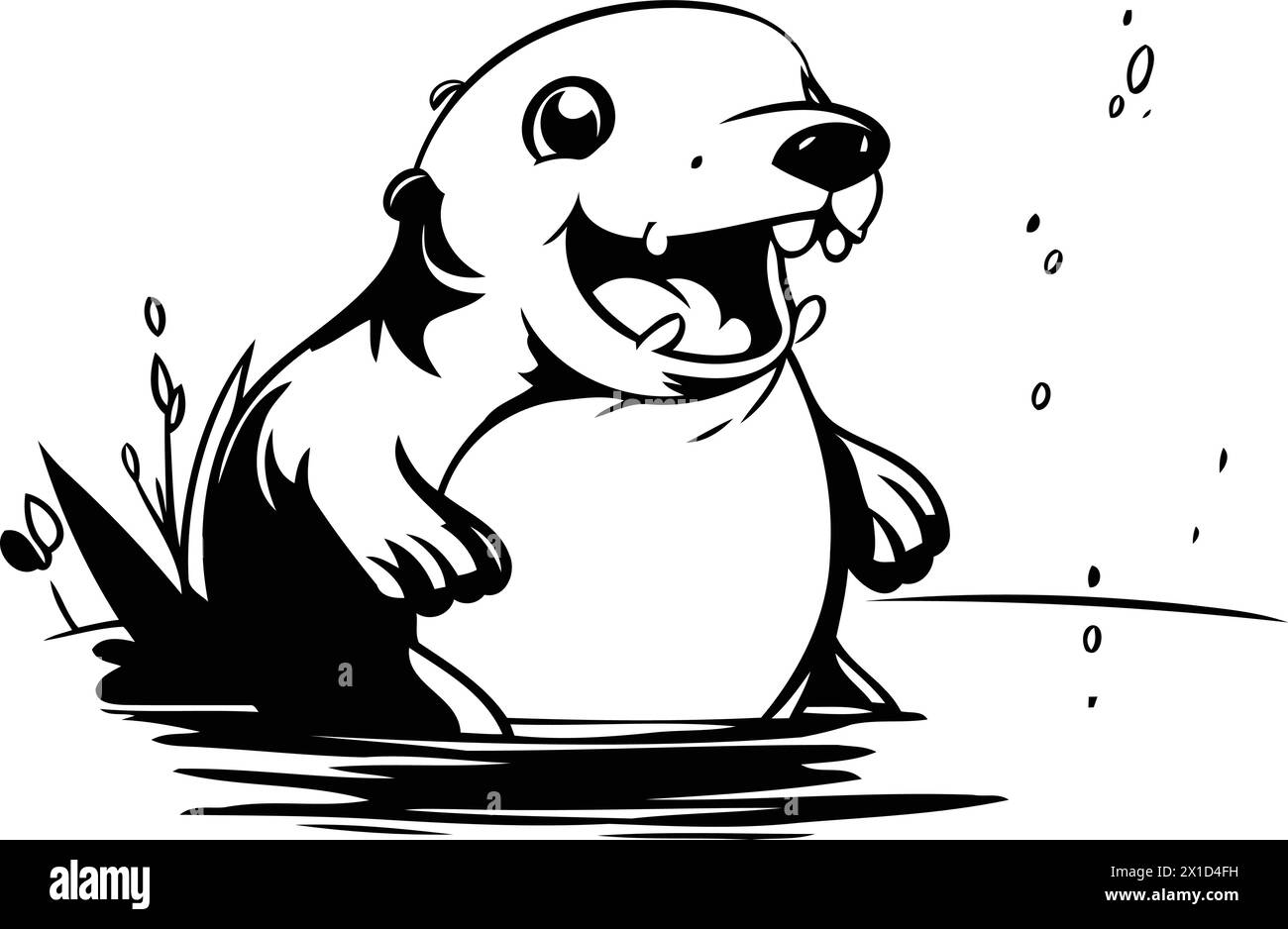 Smile otter Stock Vector Images - Alamy