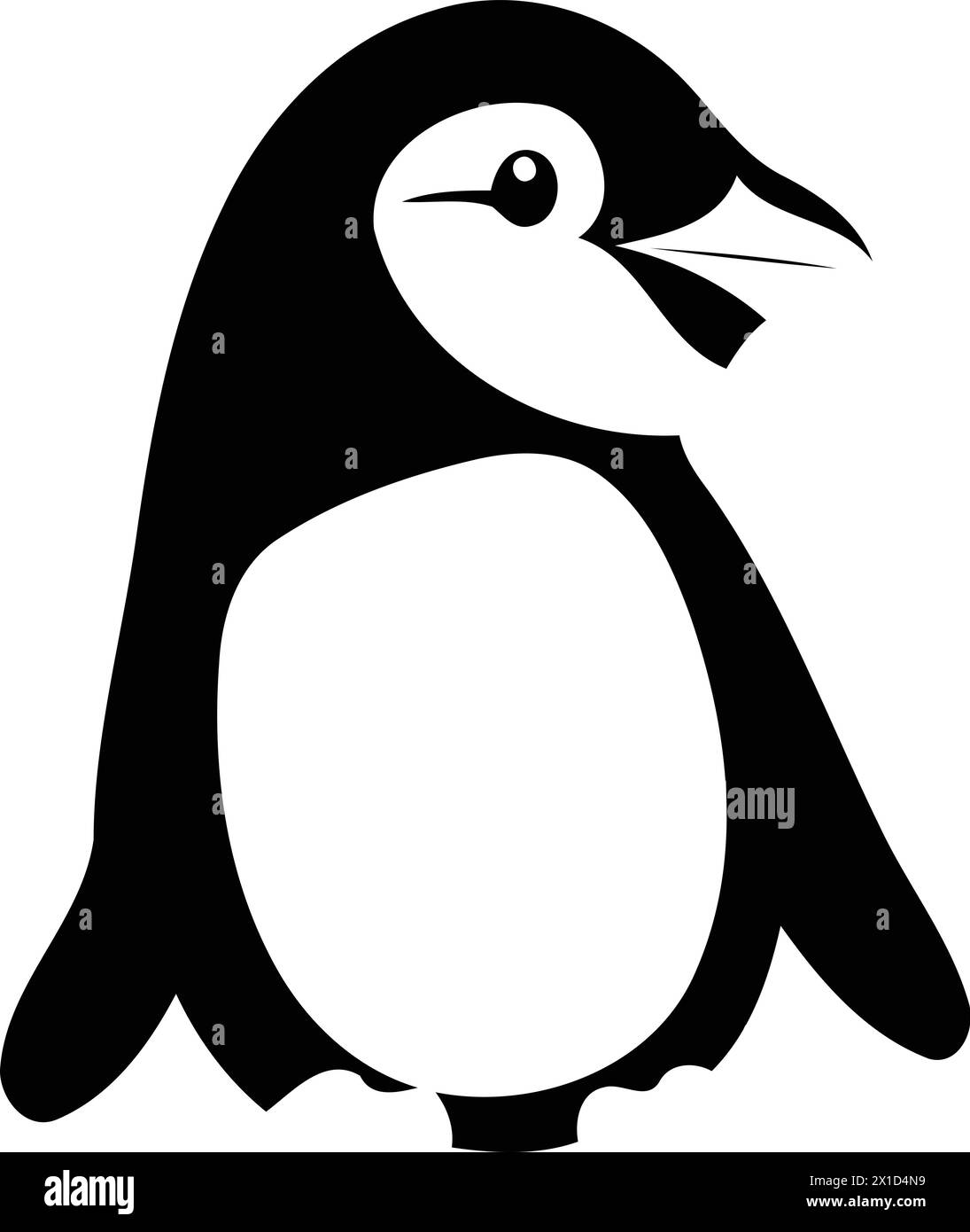 Cute penguin in the shape of a heart. Vector illustration Stock Vector