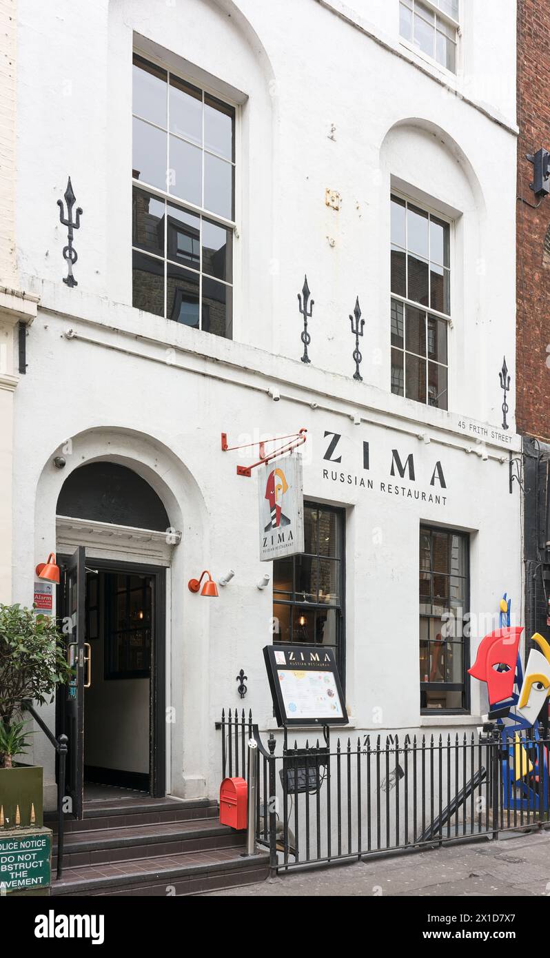 Zima russian restaurant, Soho, London, England. Stock Photo