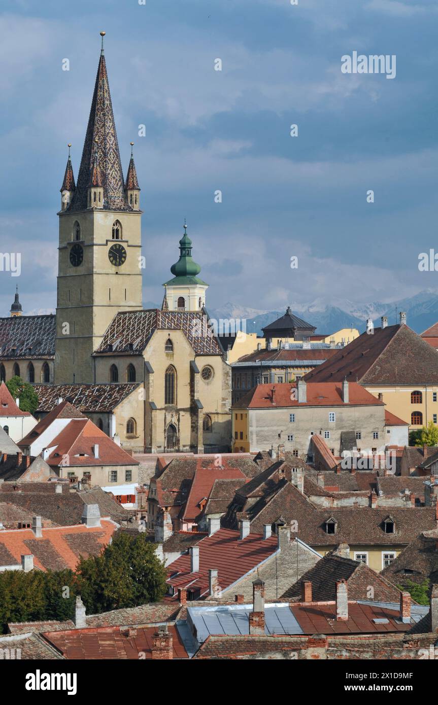 The Evangelical Lutheran Cathedral in Sibiu, Romania Stock Photo