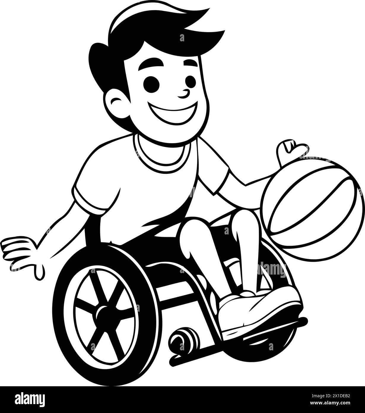 Boy in wheelchair basketball Stock Vector Images - Alamy