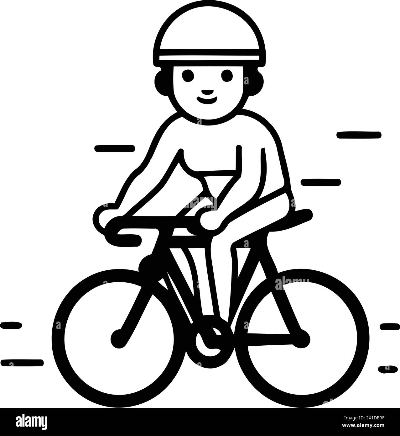 Cyclist in helmet riding bicycle. Vector illustration in flat style Stock Vector