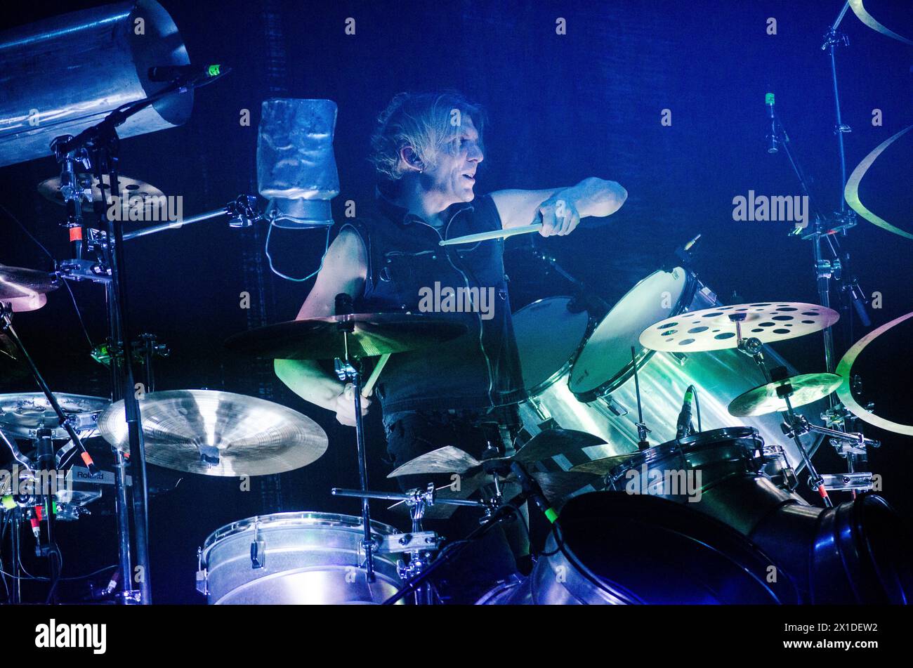 Mikko Sirén of Apocalyptica performing at Piraeus 117 Academy, Athens / Greece, October 2019 Stock Photo