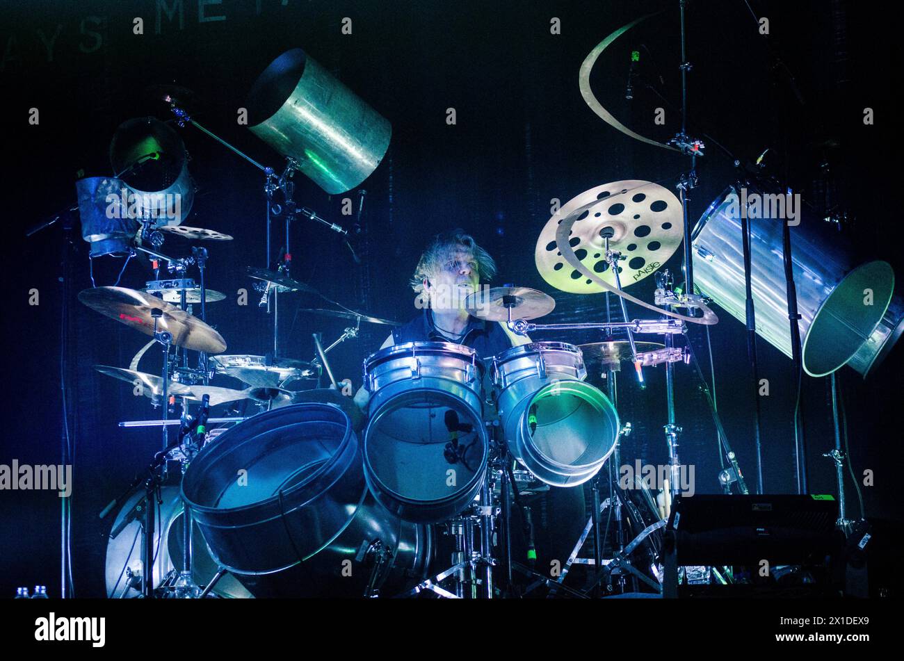 Mikko Sirén of Apocalyptica performing at Piraeus 117 Academy, Athens / Greece, October 2019 Stock Photo