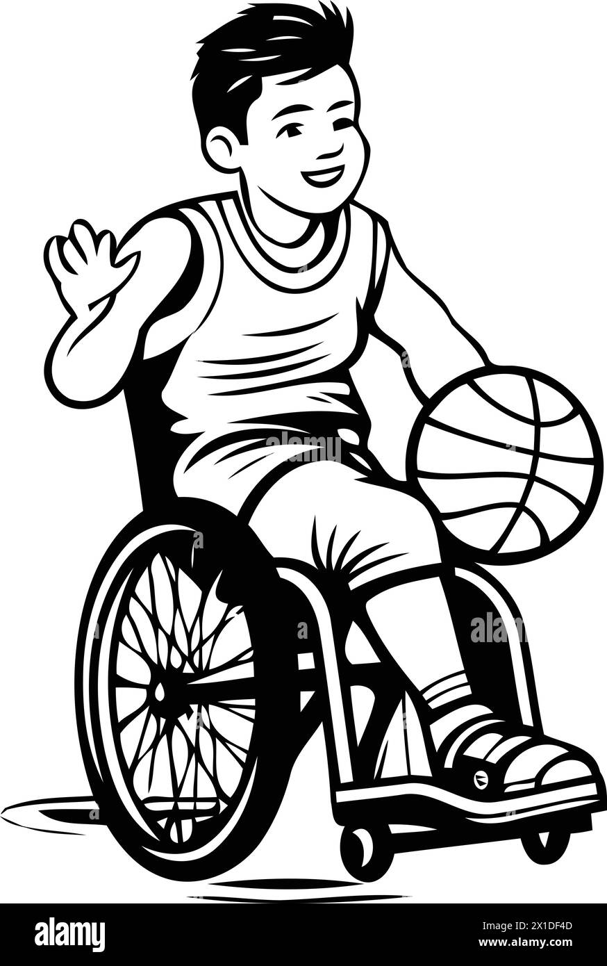 Injured in wheelchair Stock Vector Images - Alamy