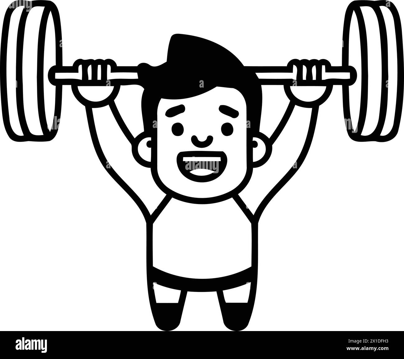 Fitness boy character with dumbbells. Flat style vector illustration. Stock Vector