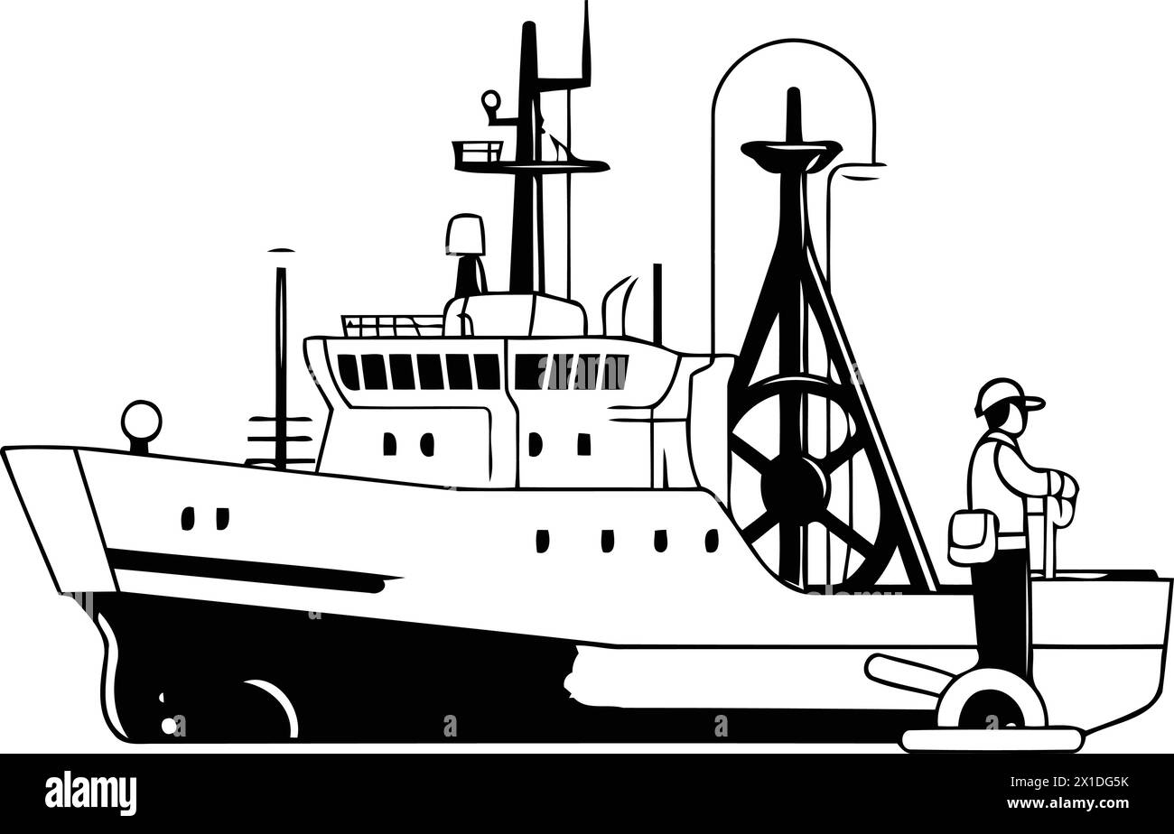 Tugboat boat ship transportation Black and