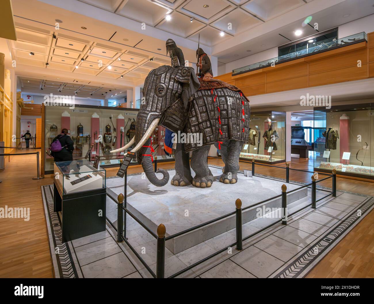 Display of Elephant Armour at The Royal Armouries Museum, Leeds, West Yorkshire, UK Stock Photo