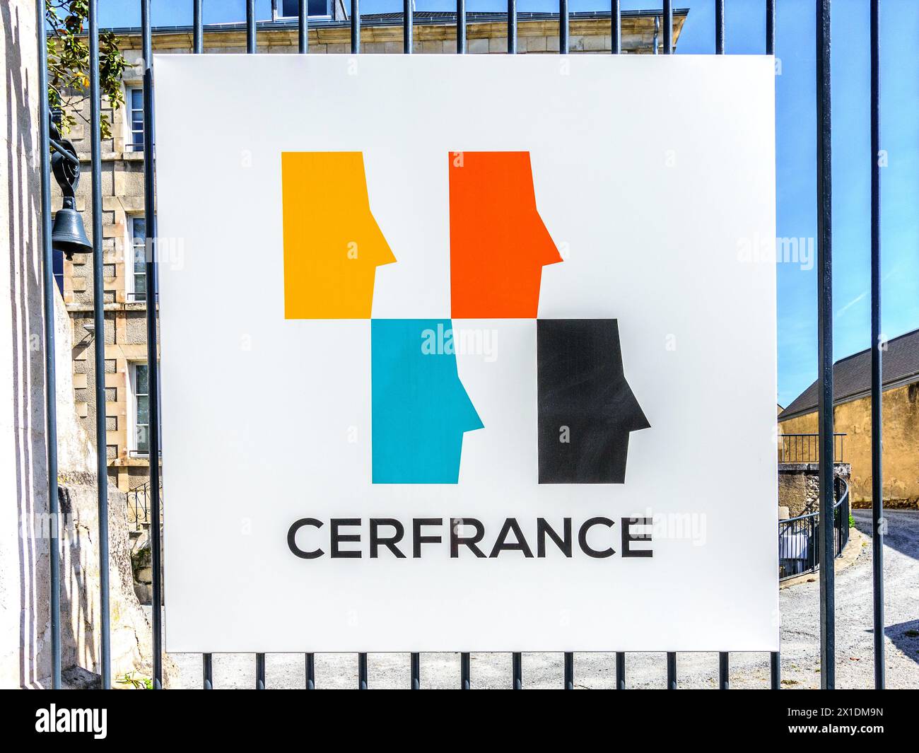 Cerfrance office and sign - Le Blanc, Indre (36), France. Stock Photo