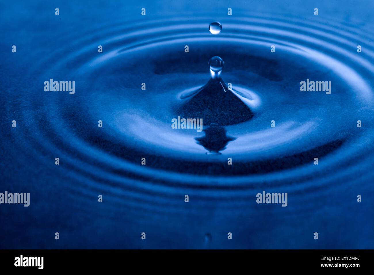 Water droplet with rings Stock Photo