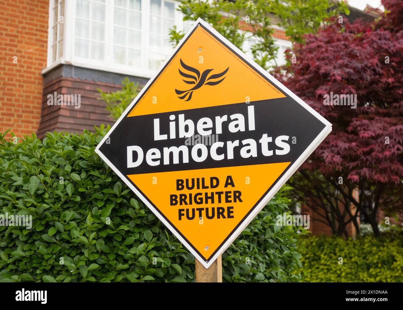 Vote Liberal Democrat local Election party political banners and hoardings, Richmond Upon Thames, London, England, U.K. Stock Photo