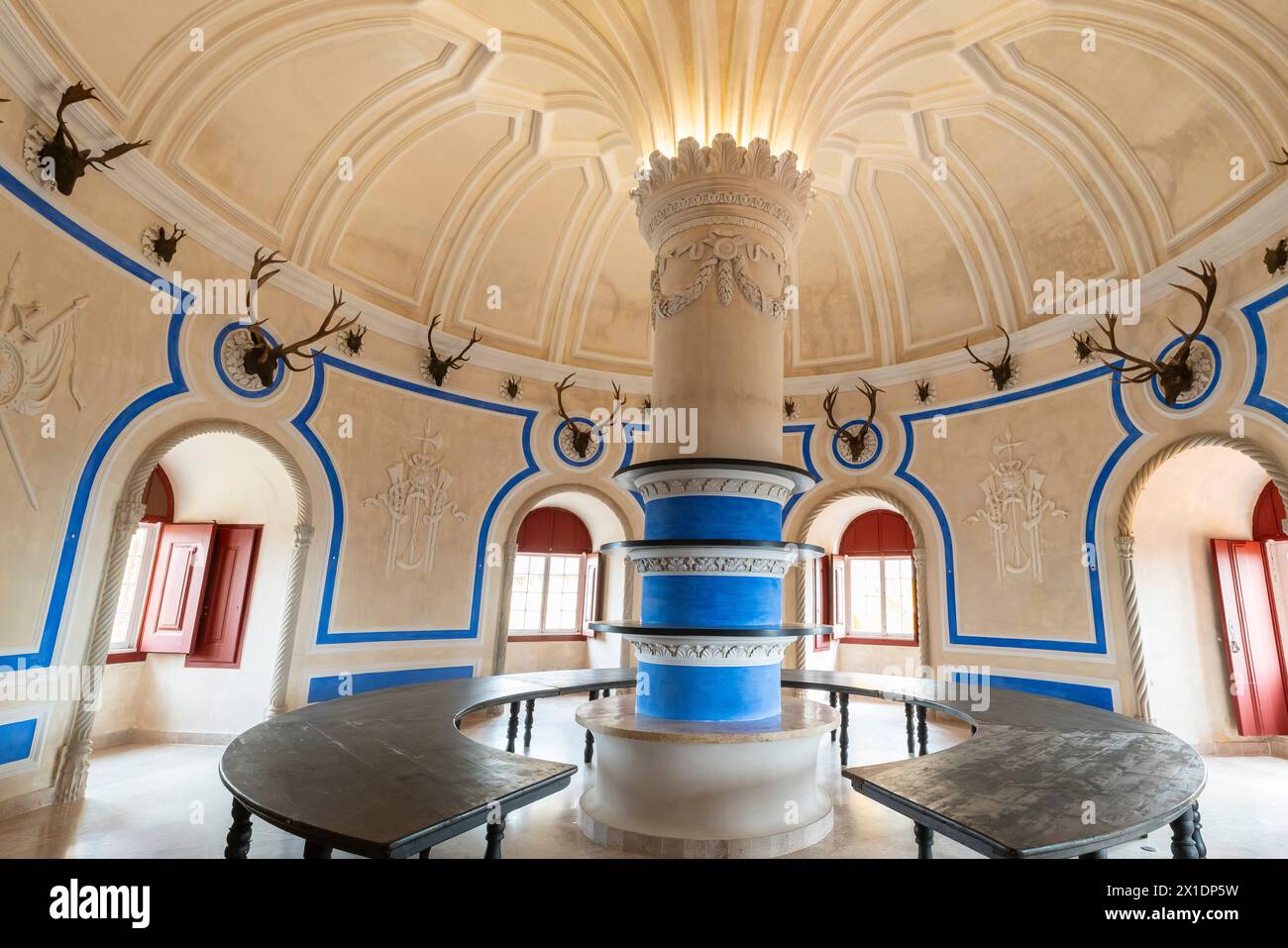 The Stag Room of the Pena National Palace (Palacio Nacional da Pena), Sintra, Lisbon district, Portugal. Stock Photo