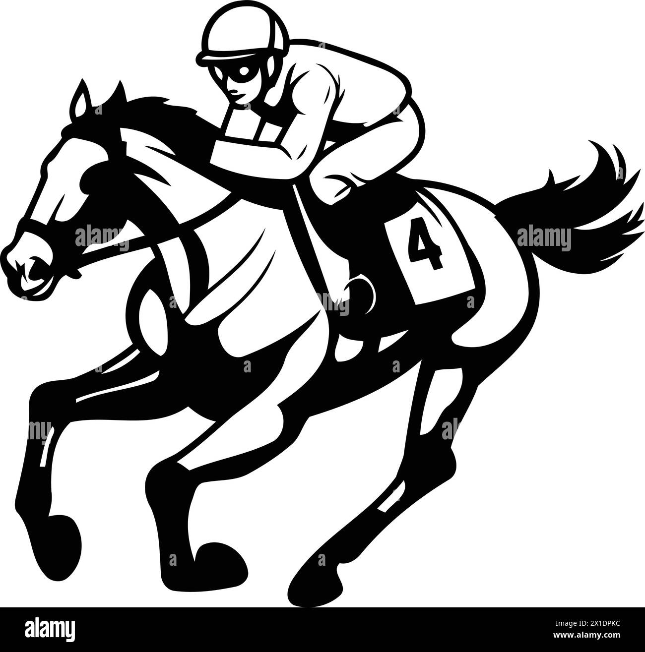 Illustration of a jockeys riding a race horse on white background Stock Vector Image &amp; Art - Alamy