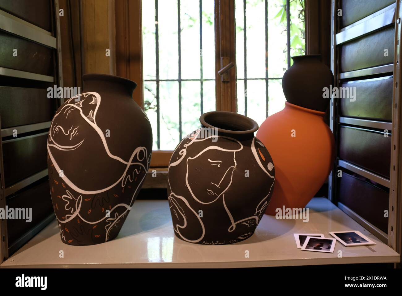 Ceramic vases at Rossana Orlandi Gallery, Milan Design Week 2024 Stock Photo