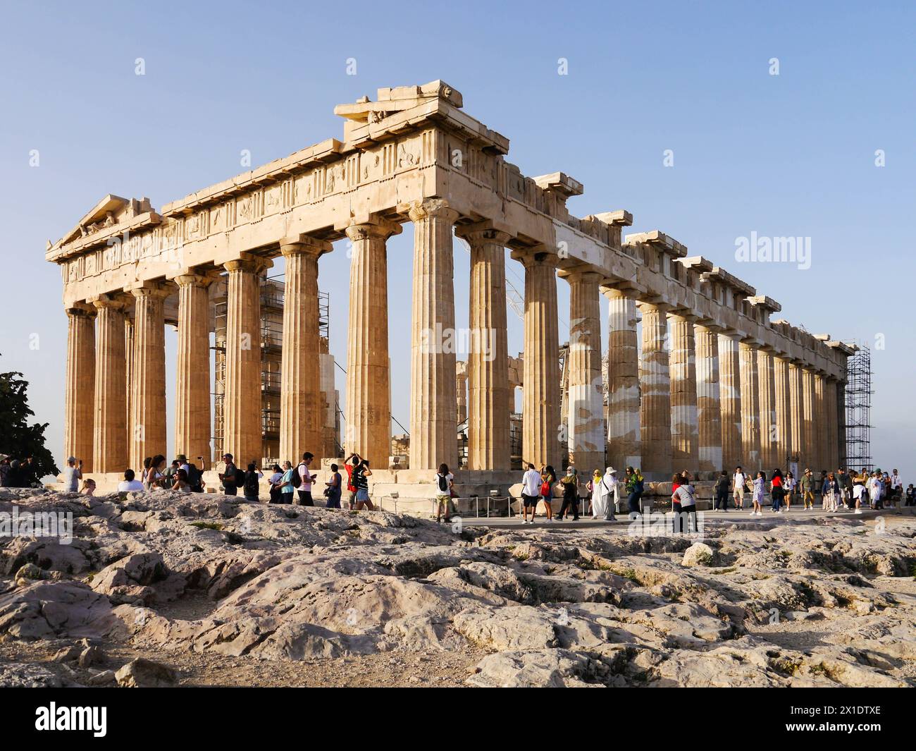 The Parthenon on the  Acropolis of Athens in Greece Stock Photo