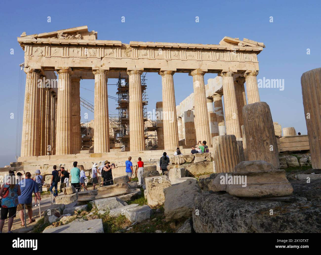 The Parthenon on the  Acropolis of Athens in Greece Stock Photo