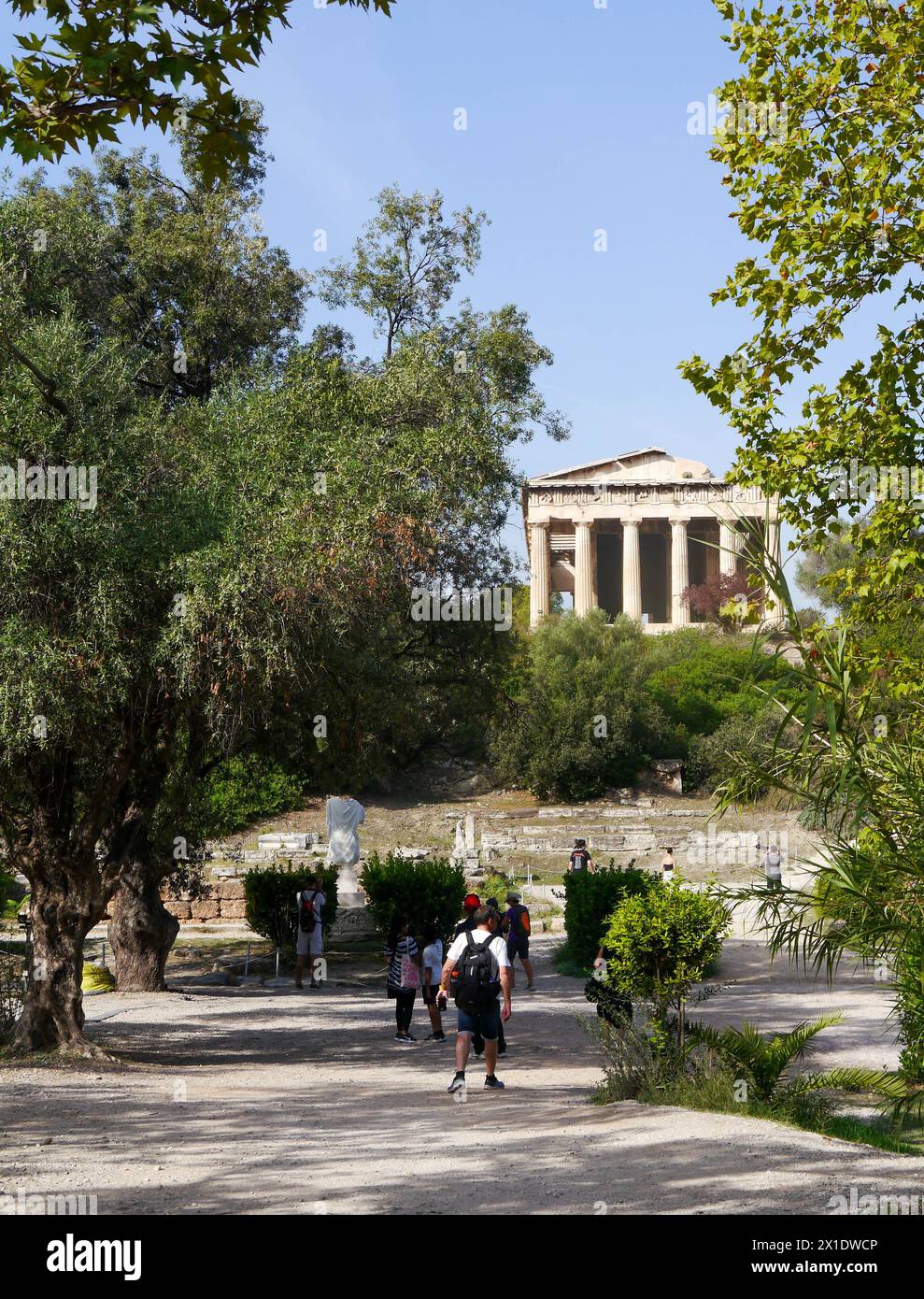 Temple of Hephaestus in the Ancient Agora of Athens, Greece Stock Photo