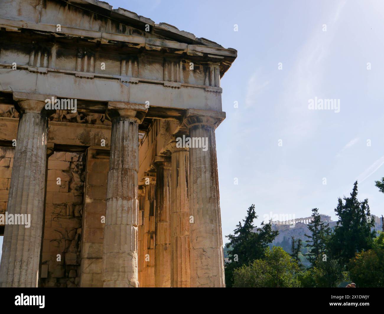 Temple of Hephaestus in the Ancient Agora of Athens, Greece Stock Photo