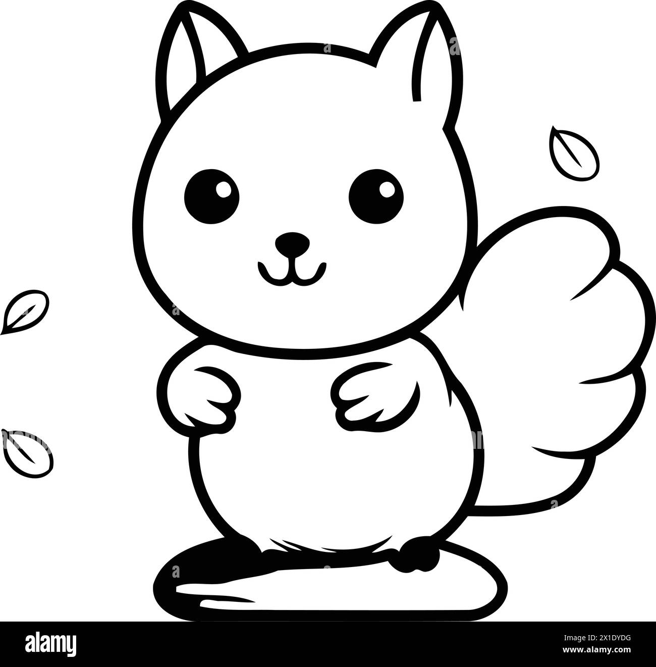 Cute squirrel character. Vector illustration in cartoon style on white background. Stock Vector