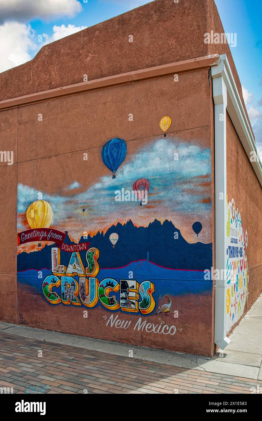 Wall art - Greetings from downtown Las Cruces, New Mexico Stock Photo