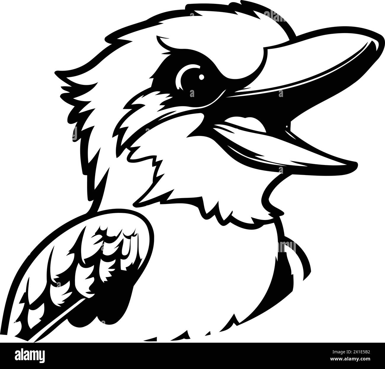 Cartoon kookaburra. Vector illustration of a kookaburra Stock Vector