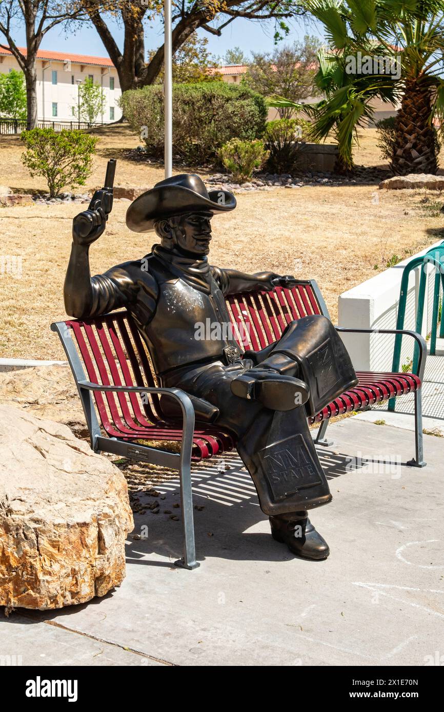 Cowboy mascot outside the Corbett Canter Student Union building on the ...