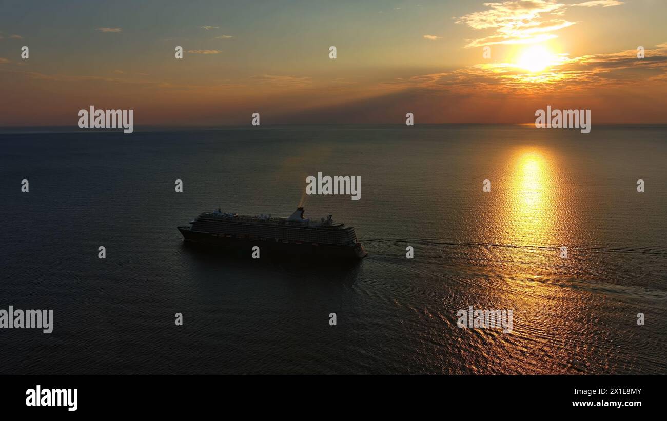 Cruise ship during sunset Stock Photo - Alamy