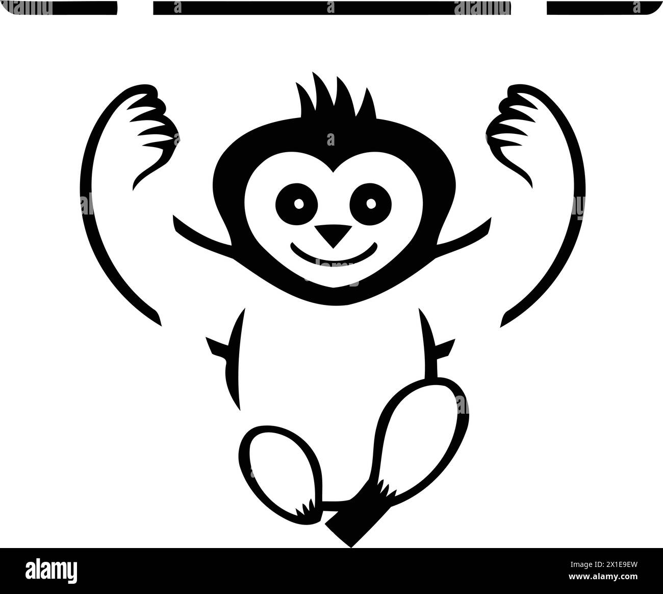 Sloth hanging on a rope. Vector illustration in cartoon style Stock