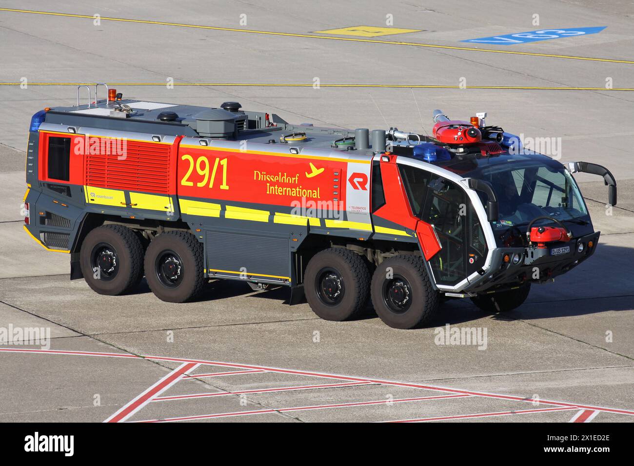 Rosenbauer Panther airport rescue and firefighting vehicle at Dusseldorf airport Stock Photo