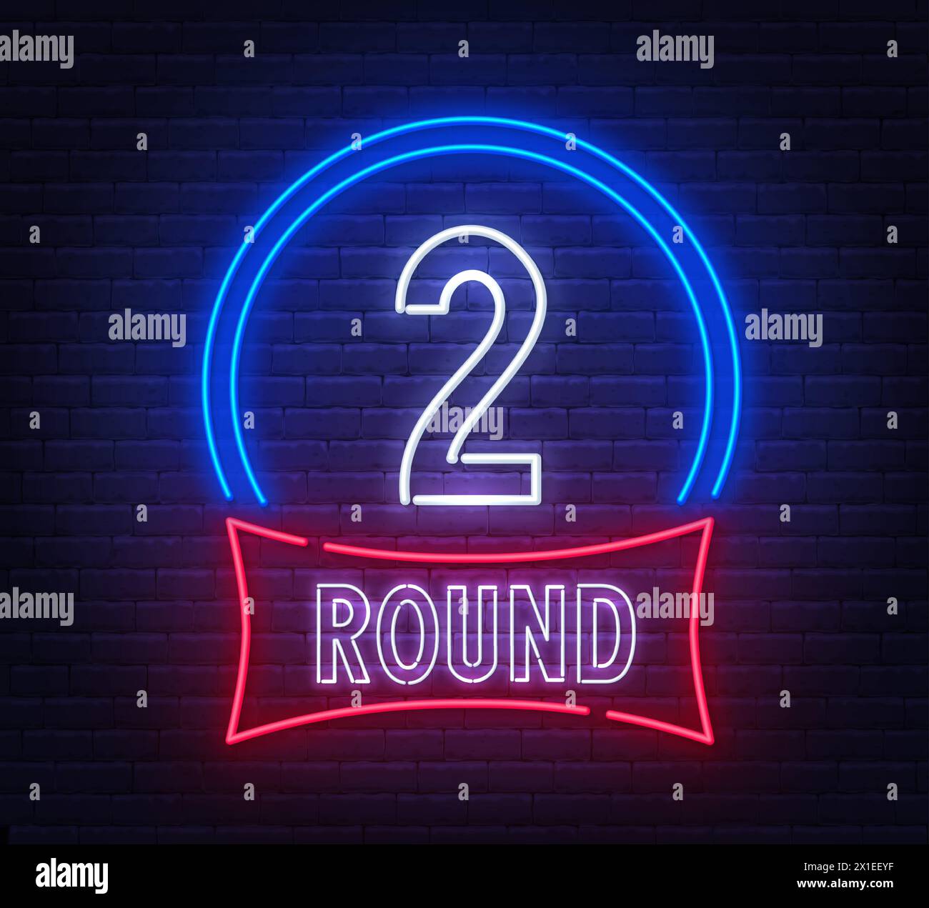 Round Two neon sign on brick wall background Stock Vector Image & Art ...