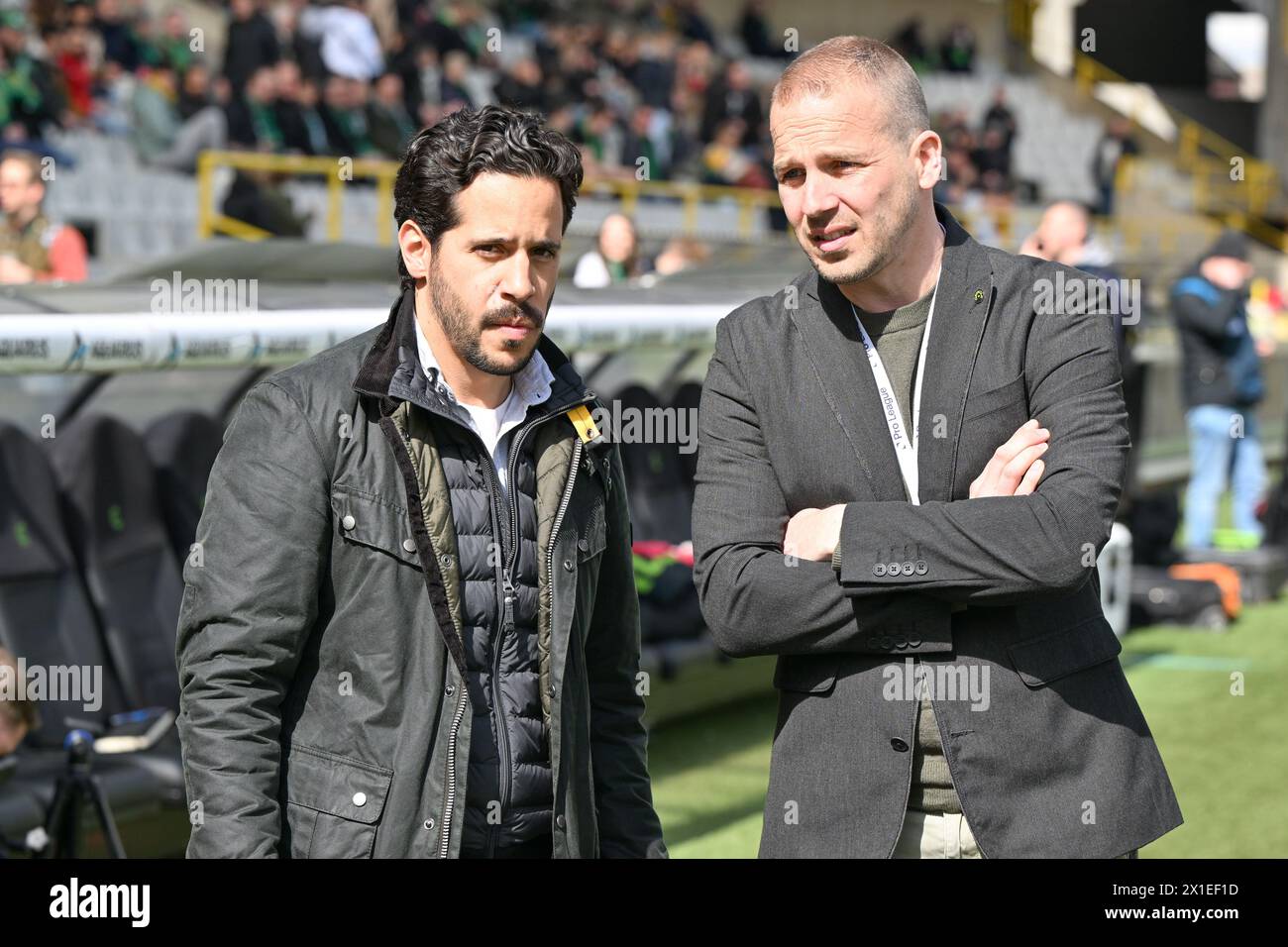 Brugge, Belgium. 01st Apr, 2024. Carlos Avina and Rembert Vromant of
