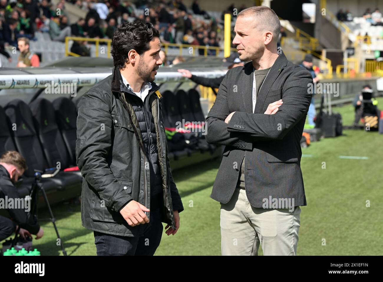 Brugge, Belgium. 01st Apr, 2024. Carlos Avina and Rembert Vromant of