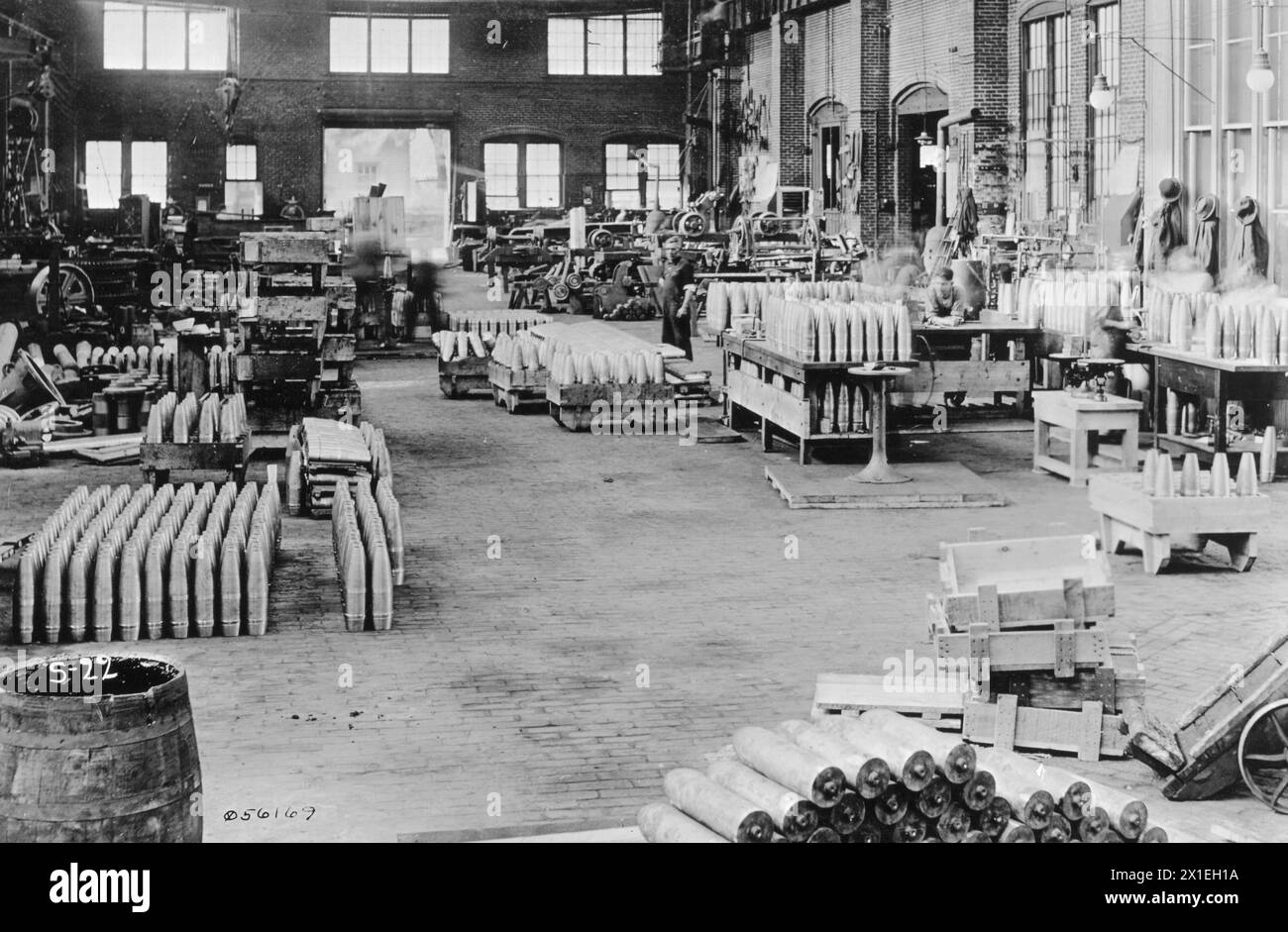 Interior of an ordance manufacturing plant ca. 1919 Stock Photo