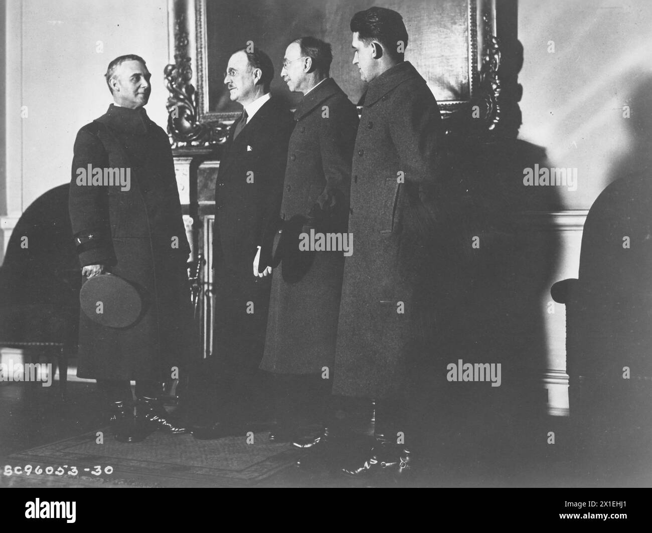 General Charles P. Summerall calling on Mayor Hylan, New York City ca. 1925 Stock Photo