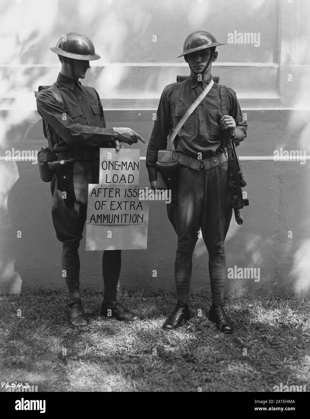 Infantry demonstrating use of Browning Machine Gun. Maneuvers, 1931 Stock Photo